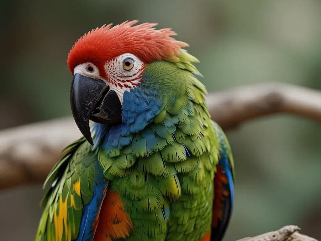 Papegoja med färgglada fjädrar
